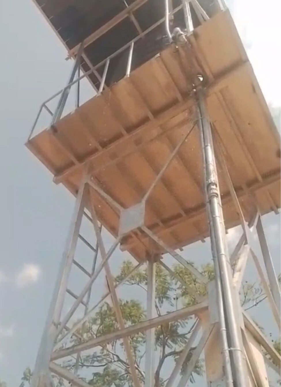 The solar powered water tower.